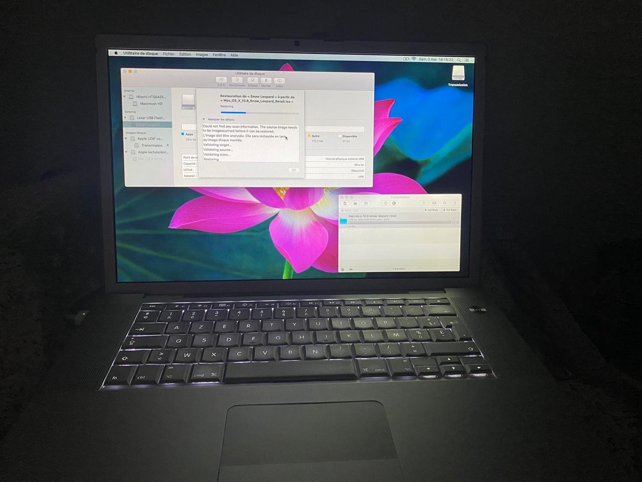 MacBook Pro Early 2008 dans la nuit